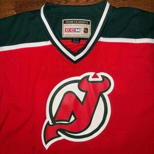 CCM Team Classics Red and Dark Green Hockey Jersey